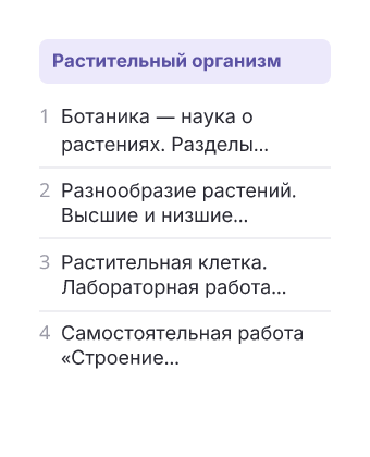Фрагмент планирования: Биология, 6 класс