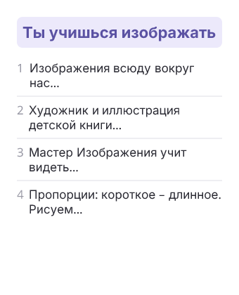 Фрагмент планирования: ИЗО, 1 класс