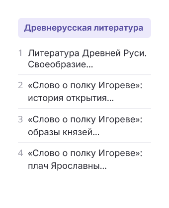 Фрагмент планирования: Литература, 9 класс