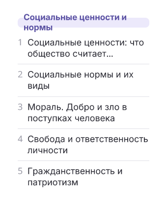 Фрагмент планирования: Обществознание, 7 класс