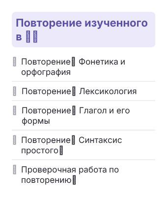 Фрагмент планирования: Татарский язык, 7 класс